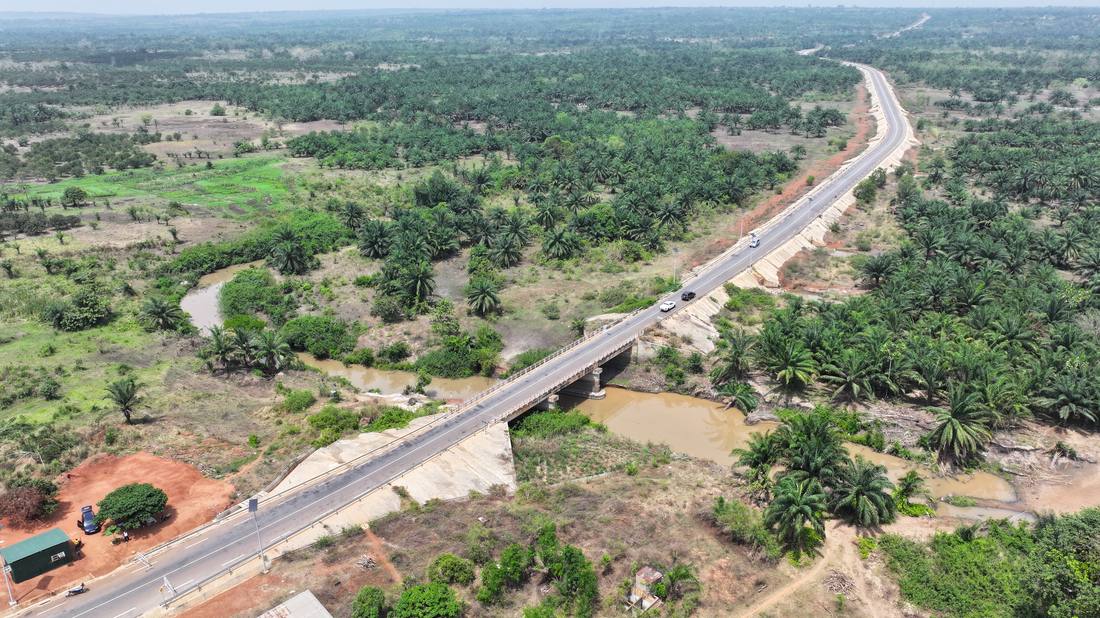 Aerial bridge and highway